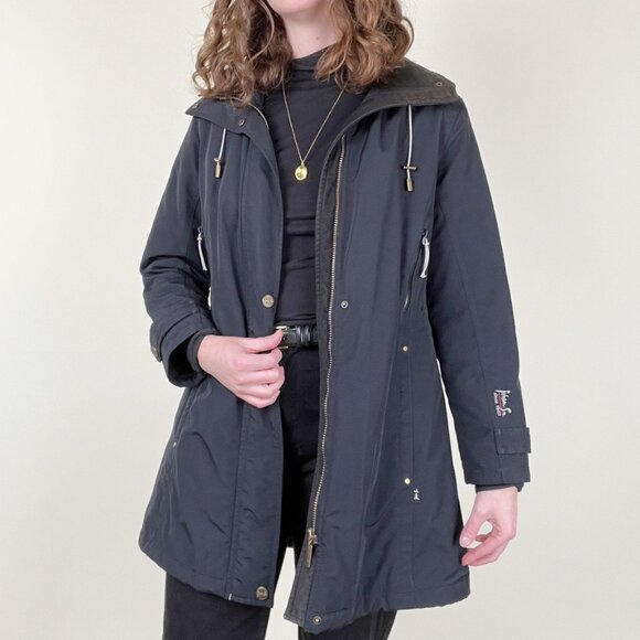 Vintage Swedish Winter Fall Parka Jacket Hooded Lightweight Barn Utility Coat - Picture 1 of 10